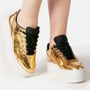 K-Swiss Gstaad Gold Platform Sneakers Shoes Women's Size 8